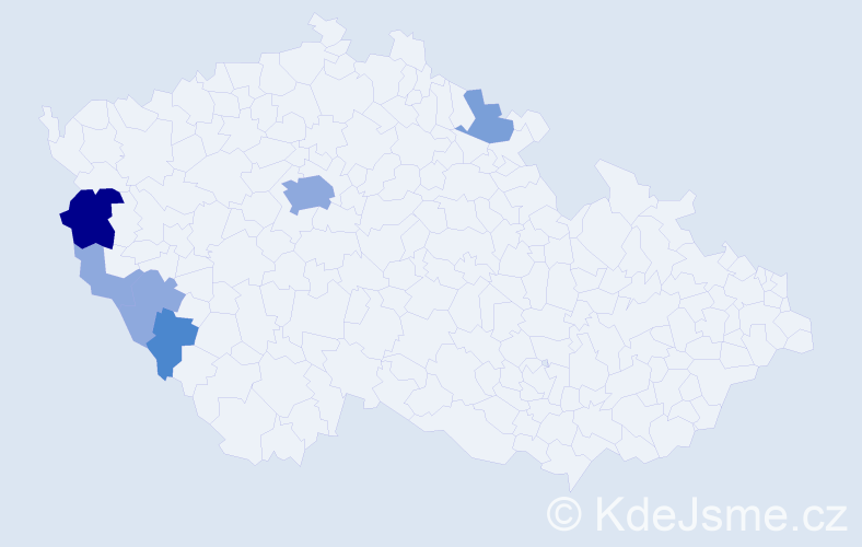 Příjmení: 'Bandžal', počet výskytů 15 v celé ČR