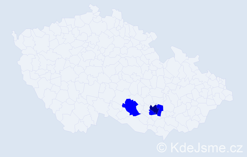 Příjmení: 'Ergensová', počet výskytů 4 v celé ČR