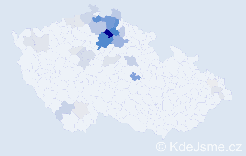 Příjmení: 'Koštejnová', počet výskytů 92 v celé ČR