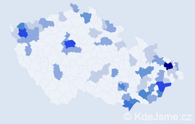 Příjmení: 'Hollá', počet výskytů 143 v celé ČR