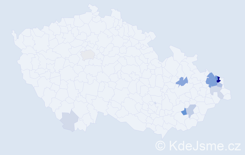 Příjmení: 'Starostka', počet výskytů 66 v celé ČR