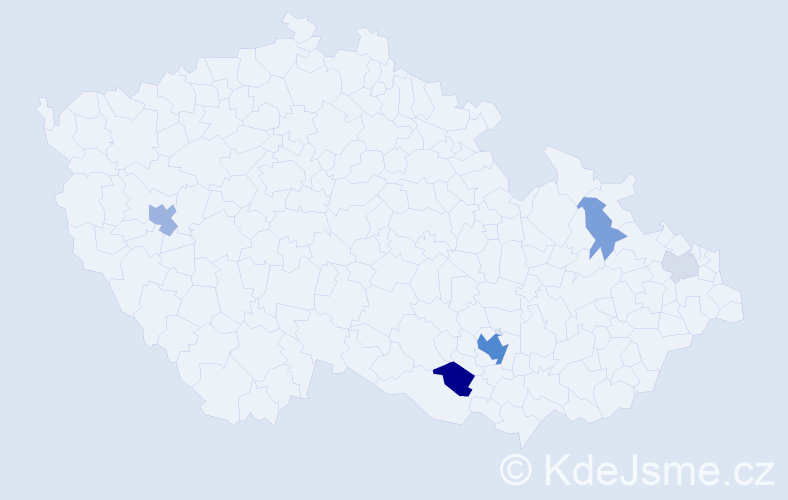 Příjmení: 'Pozidis', počet výskytů 16 v celé ČR