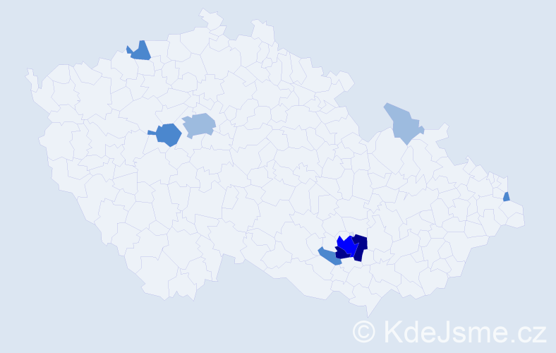 Příjmení: 'Sec', počet výskytů 17 v celé ČR
