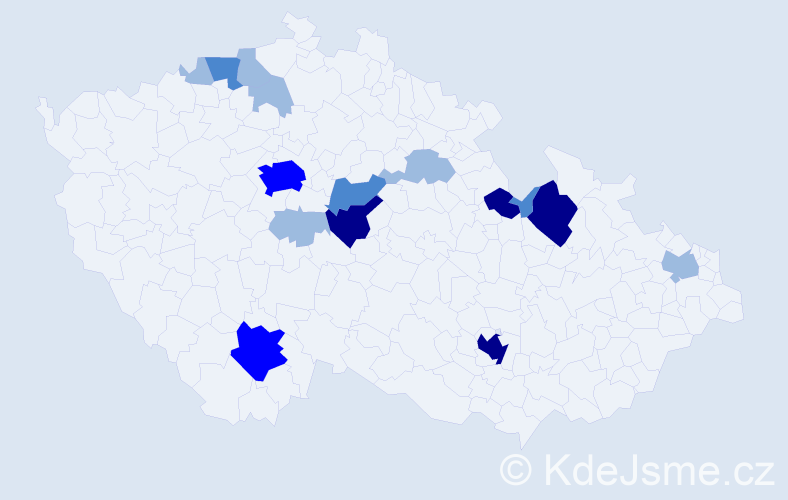 Příjmení: 'Barnatová', počet výskytů 34 v celé ČR