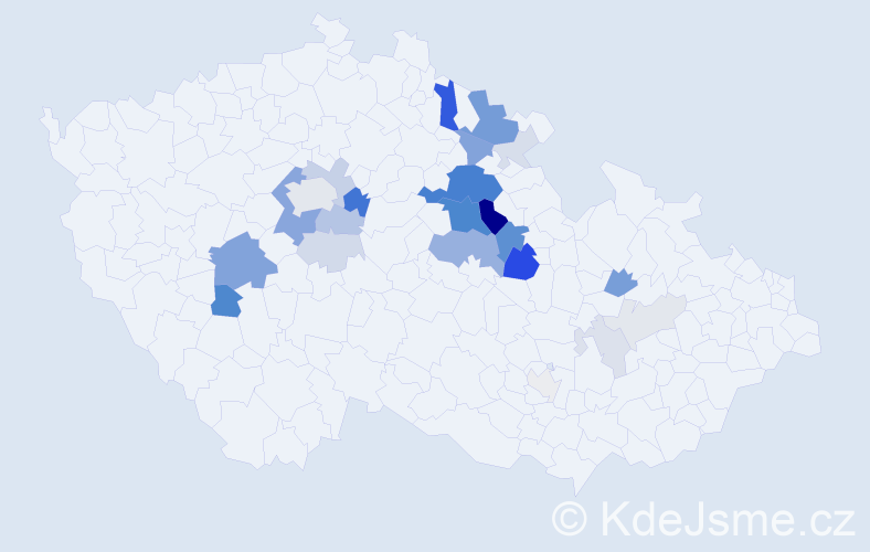Příjmení: 'Cabicar', počet výskytů 92 v celé ČR