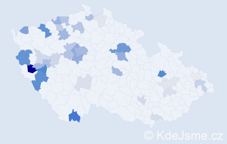 Příjmení: 'Tikal', počet výskytů 116 v celé ČR
