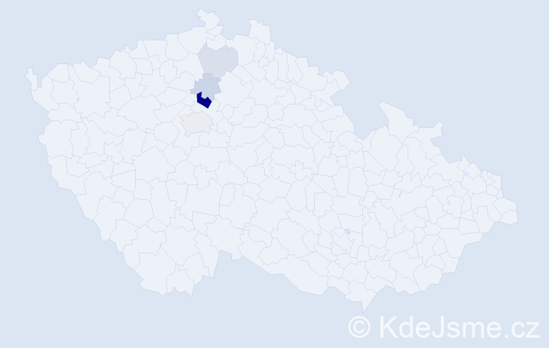 Příjmení: 'Trédl', počet výskytů 13 v celé ČR