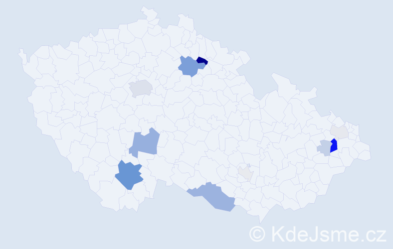 Příjmení: 'Vazdová', počet výskytů 37 v celé ČR
