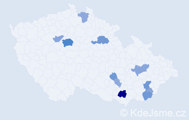 Příjmení: 'Hečová', počet výskytů 34 v celé ČR