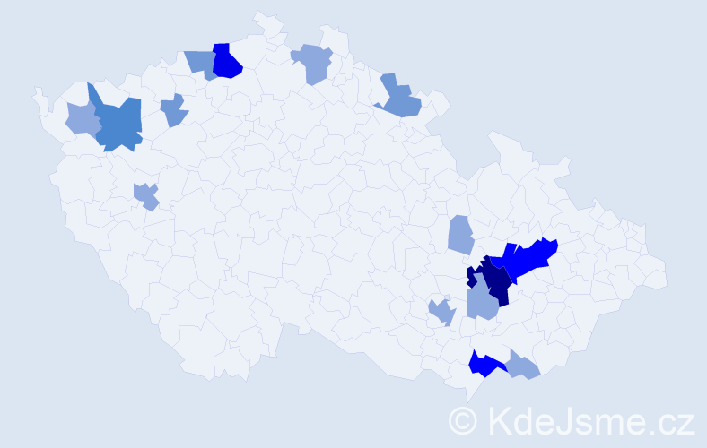 Příjmení: 'Gartner', počet výskytů 35 v celé ČR