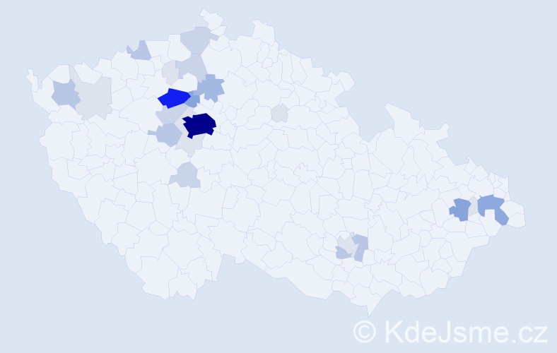 Příjmení: 'Dryák', počet výskytů 92 v celé ČR