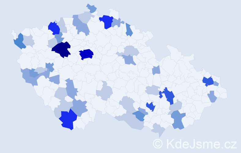 Příjmení: 'Mai', počet výskytů 132 v celé ČR