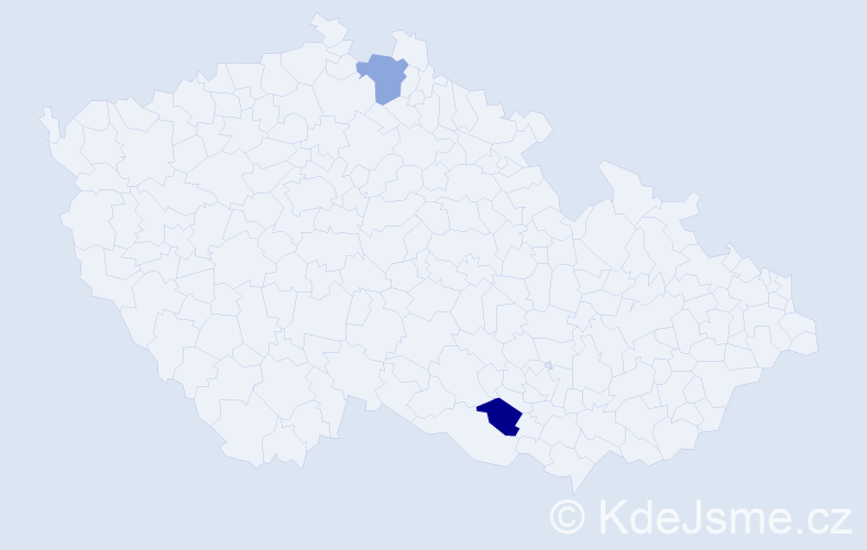 Příjmení: 'Kavčáková', počet výskytů 2 v celé ČR