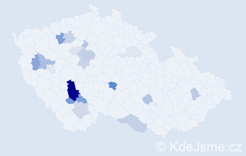 Příjmení: 'Kotlín', počet výskytů 54 v celé ČR