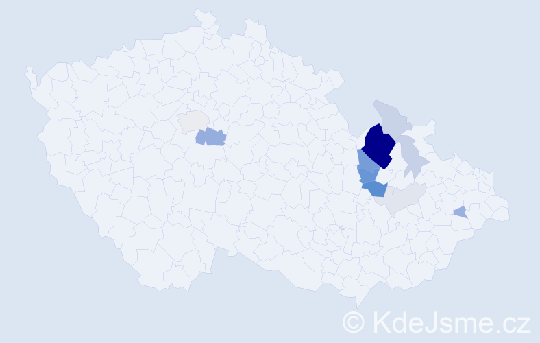 Příjmení: 'Člupná', počet výskytů 37 v celé ČR