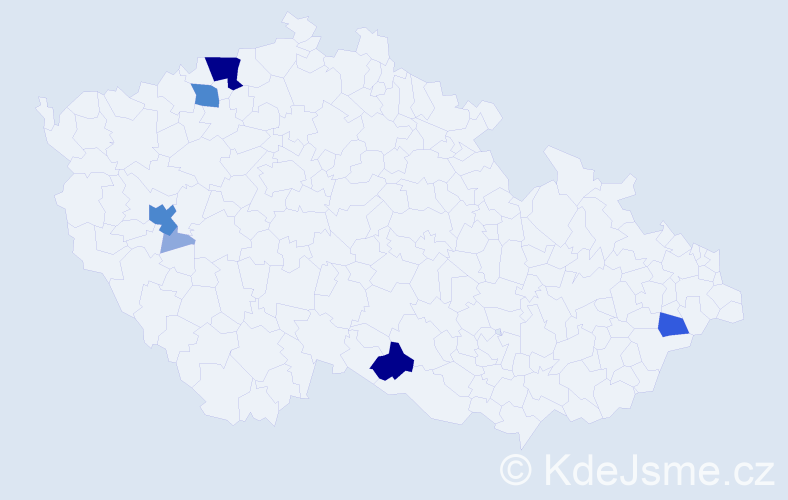 Příjmení: 'Cébe', počet výskytů 18 v celé ČR