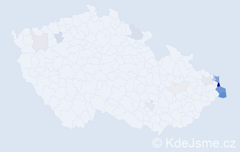 Příjmení: 'Tomanek', počet výskytů 61 v celé ČR
