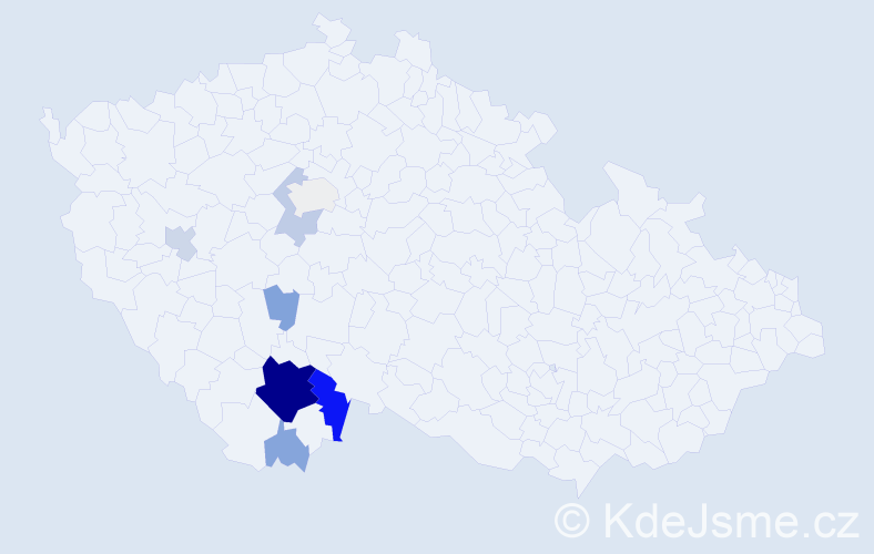 Příjmení: 'Kándlová', počet výskytů 34 v celé ČR