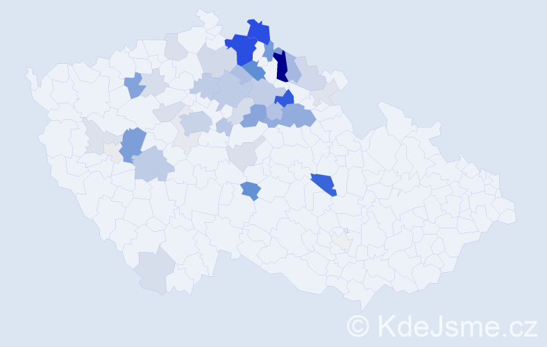Příjmení: 'Kaprasová', počet výskytů 147 v celé ČR