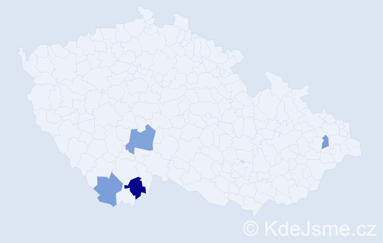 Příjmení: 'Dzietoniská', počet výskytů 10 v celé ČR