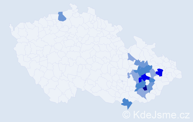 Příjmení: 'Perútková', počet výskytů 40 v celé ČR