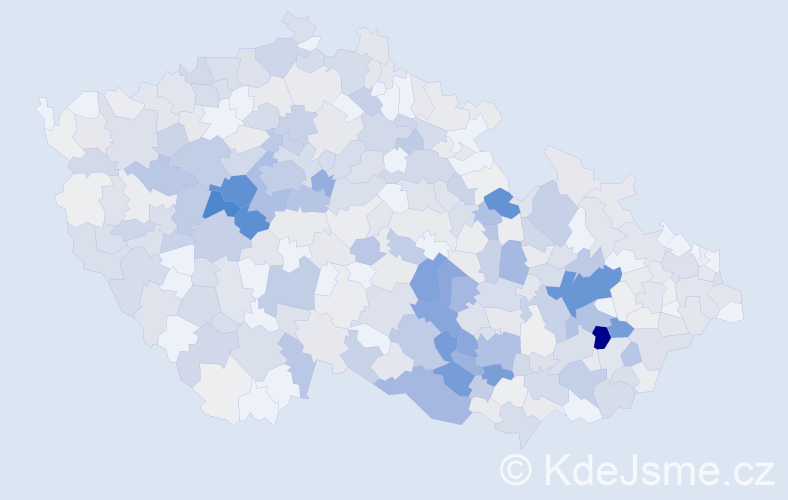 Příjmení: 'Sklenář', počet výskytů 1956 v celé ČR