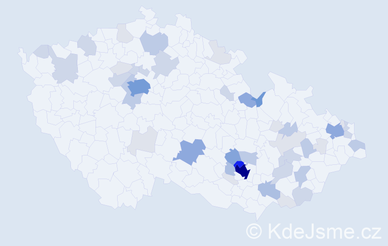 Příjmení: 'Pacek', počet výskytů 156 v celé ČR
