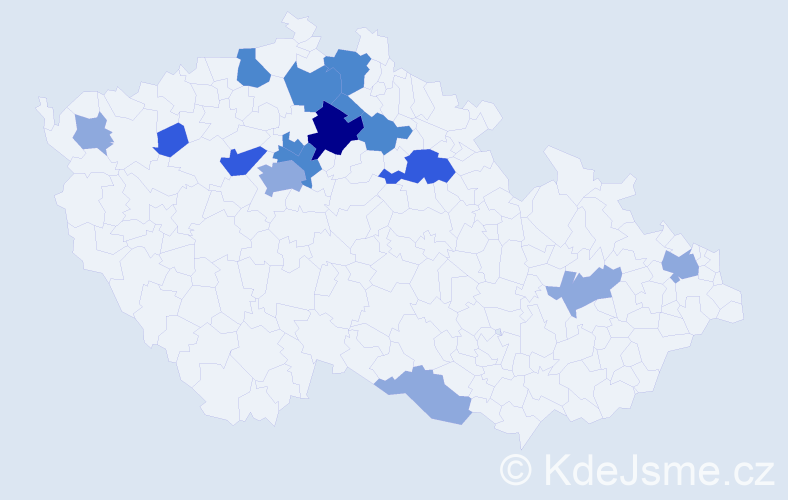 Příjmení: 'Bacovská', počet výskytů 33 v celé ČR