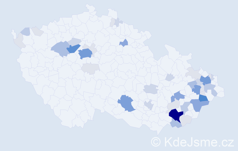 Příjmení: 'Kedroň', počet výskytů 153 v celé ČR