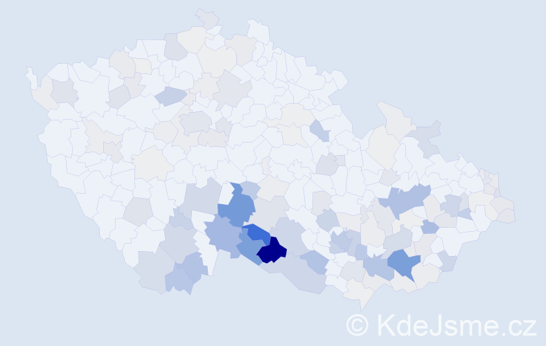 Příjmení: 'Daňhelová', počet výskytů 475 v celé ČR