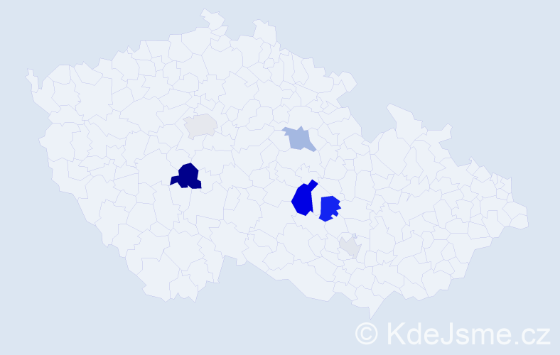 Příjmení: 'Pajl', počet výskytů 15 v celé ČR
