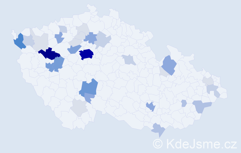 Příjmení: 'Holota', počet výskytů 132 v celé ČR
