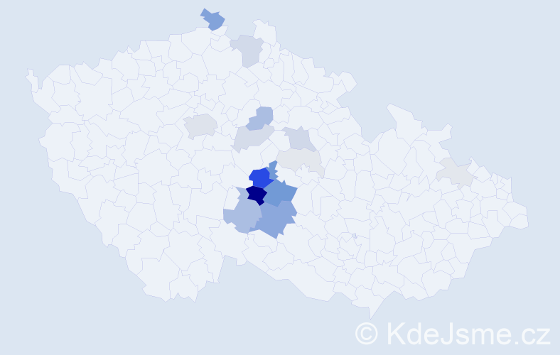 Příjmení: 'Krajhanzl', počet výskytů 60 v celé ČR