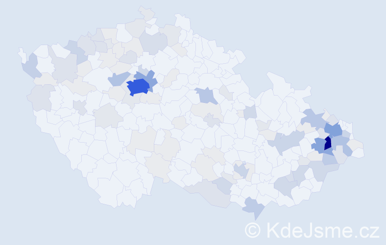 Příjmení: 'Hyklová', počet výskytů 402 v celé ČR