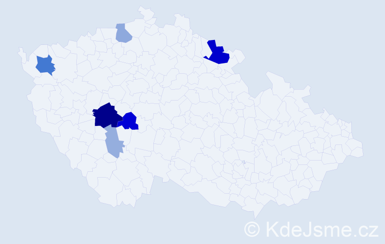 Příjmení: 'Humňalová', počet výskytů 22 v celé ČR