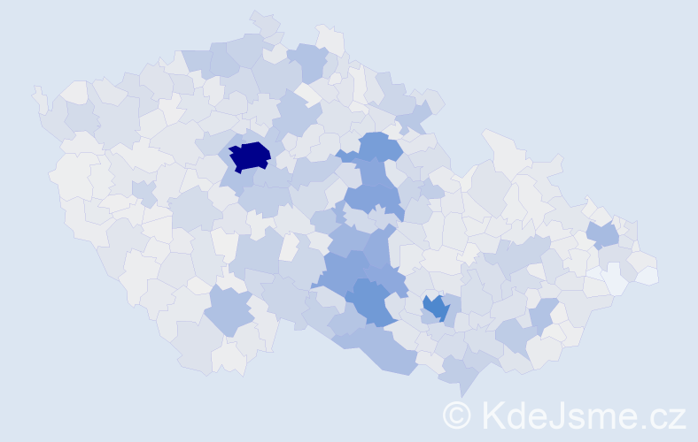 Příjmení: 'Doležal', počet výskytů 8777 v celé ČR