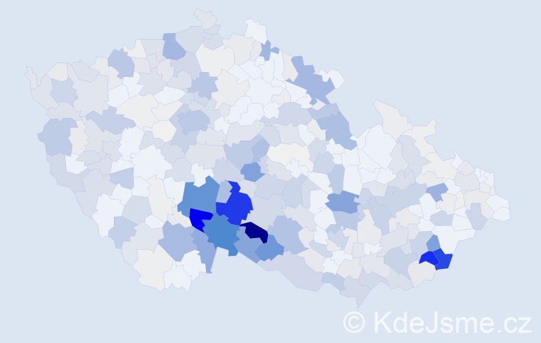 Příjmení: 'Petrů', počet výskytů 2169 v celé ČR