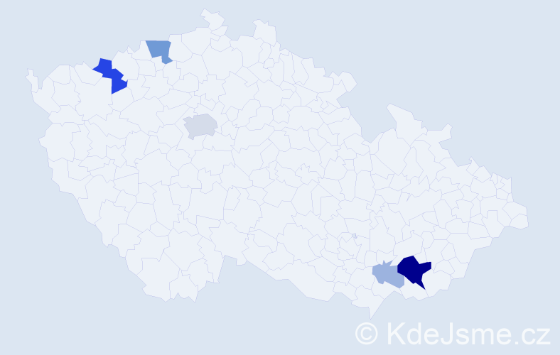 Příjmení: 'Prostináková', počet výskytů 19 v celé ČR