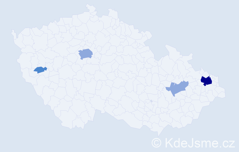 Příjmení: 'Madleňák', počet výskytů 9 v celé ČR
