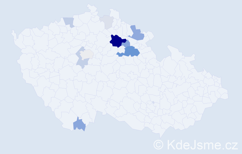 Příjmení: 'Zhoufová', počet výskytů 32 v celé ČR