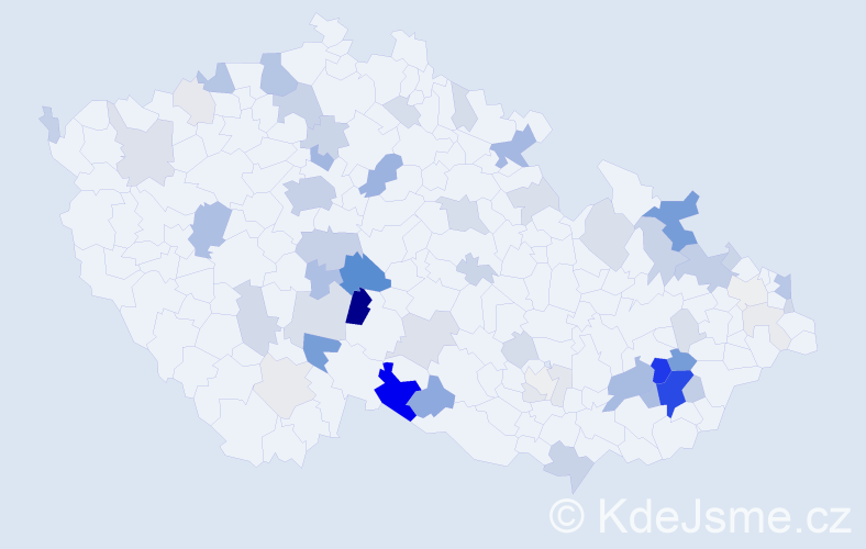 Příjmení: 'Halaška', počet výskytů 207 v celé ČR