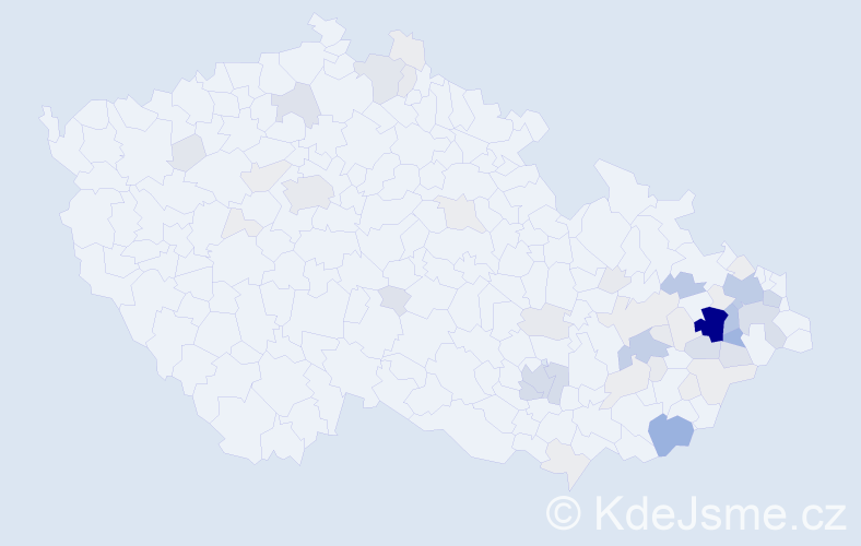 Příjmení: 'Macíček', počet výskytů 263 v celé ČR