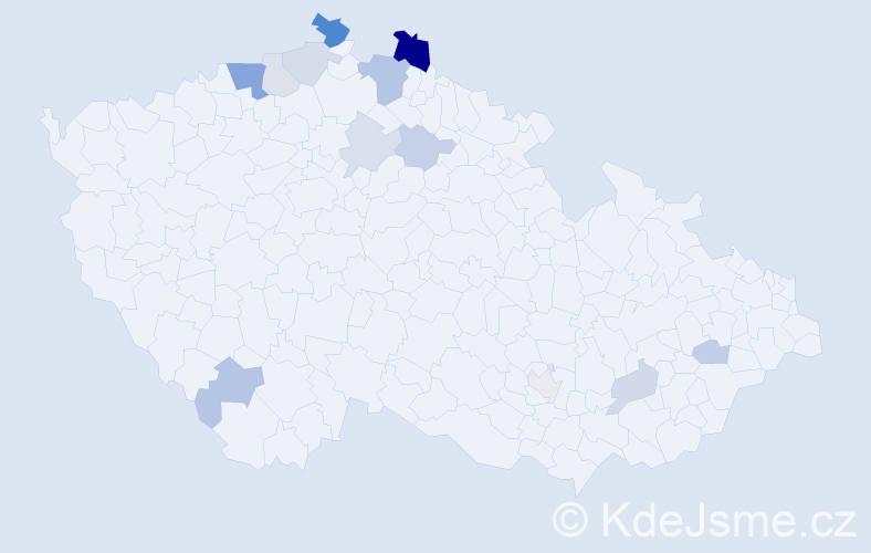 Příjmení: 'Bajan', počet výskytů 26 v celé ČR