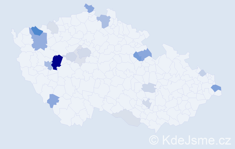Příjmení: 'Kleinhampl', počet výskytů 62 v celé ČR