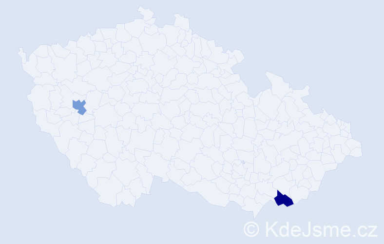 Příjmení: 'Macehová', počet výskytů 2 v celé ČR