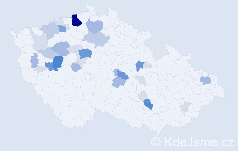 Příjmení: 'Perková', počet výskytů 118 v celé ČR
