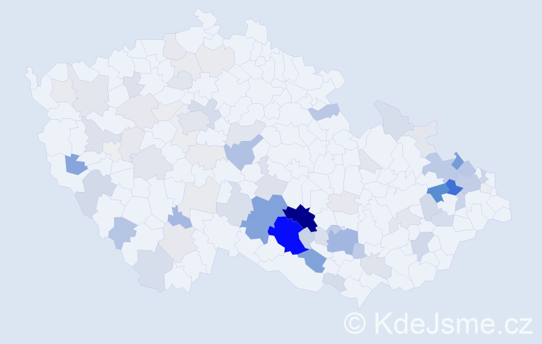 Příjmení: 'Vidlák', počet výskytů 311 v celé ČR