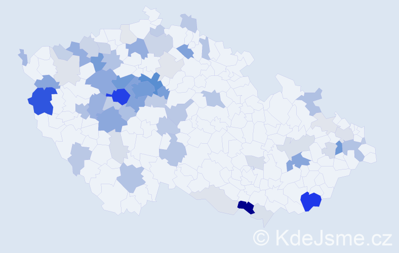 Příjmení: 'Mandová', počet výskytů 248 v celé ČR