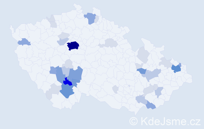 Příjmení: 'Hajíčková', počet výskytů 110 v celé ČR