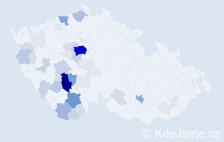 Příjmení: 'Kostohryz', počet výskytů 170 v celé ČR